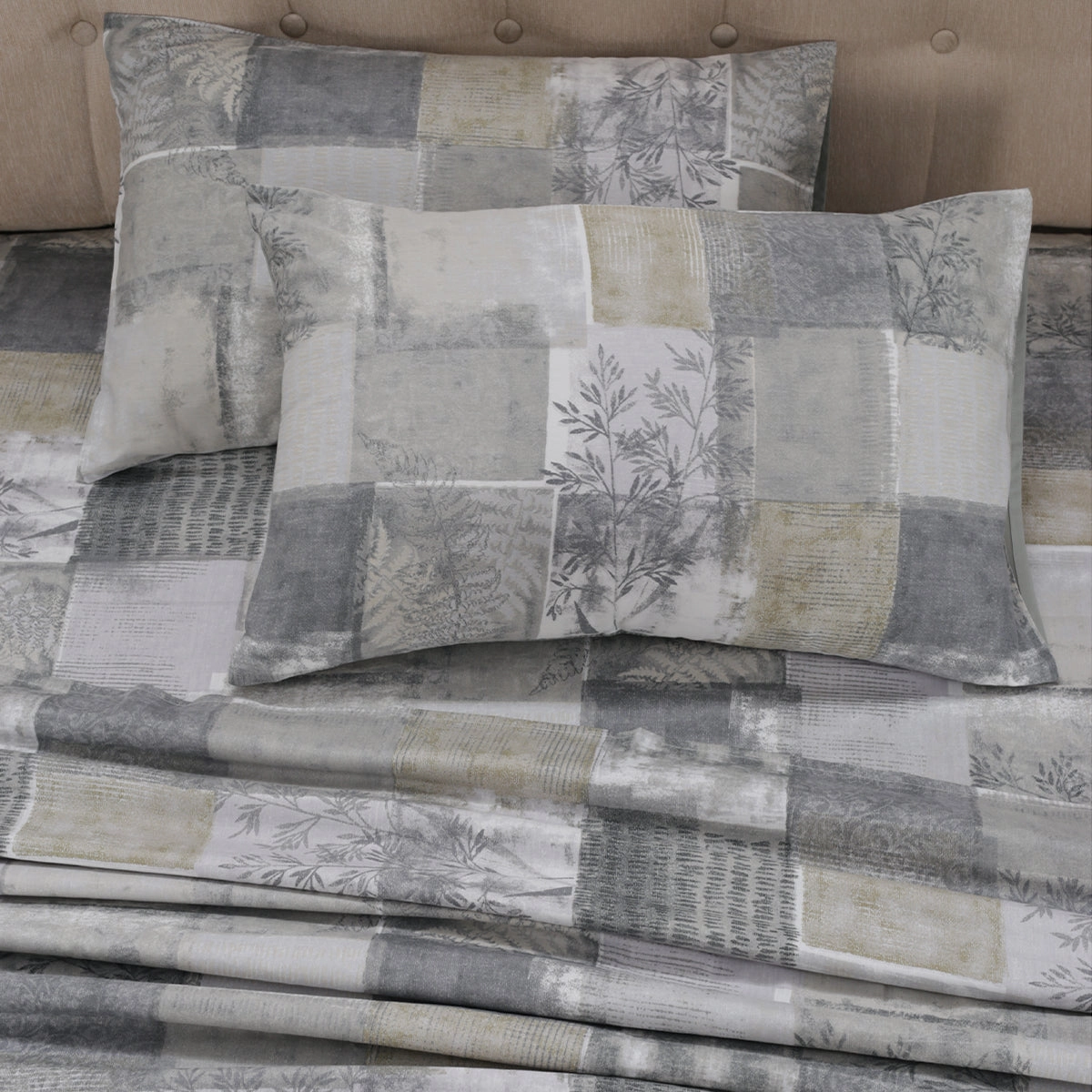 Royal Botanic 200TC  Botanical Grunge 100% Cotton Bed Sheet With Pillow Case