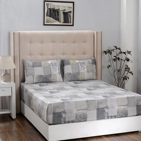 Royal Botanic 200TC  Botanical Grunge 100% Cotton Bed Sheet With Pillow Case