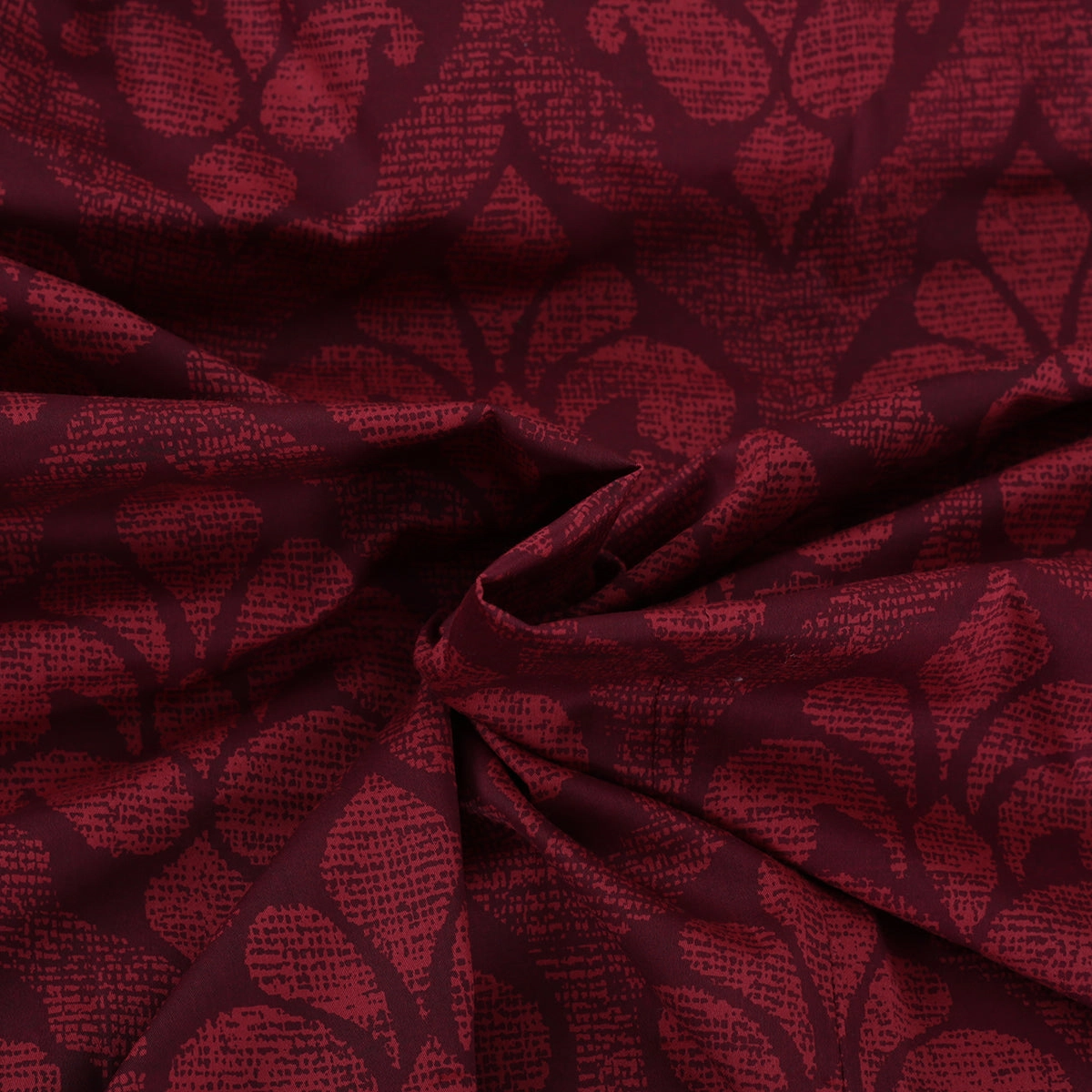 Royal Botanic Diamond Festivity 200 TC Red 100% Cotton Bed Sheet With Pillow Case