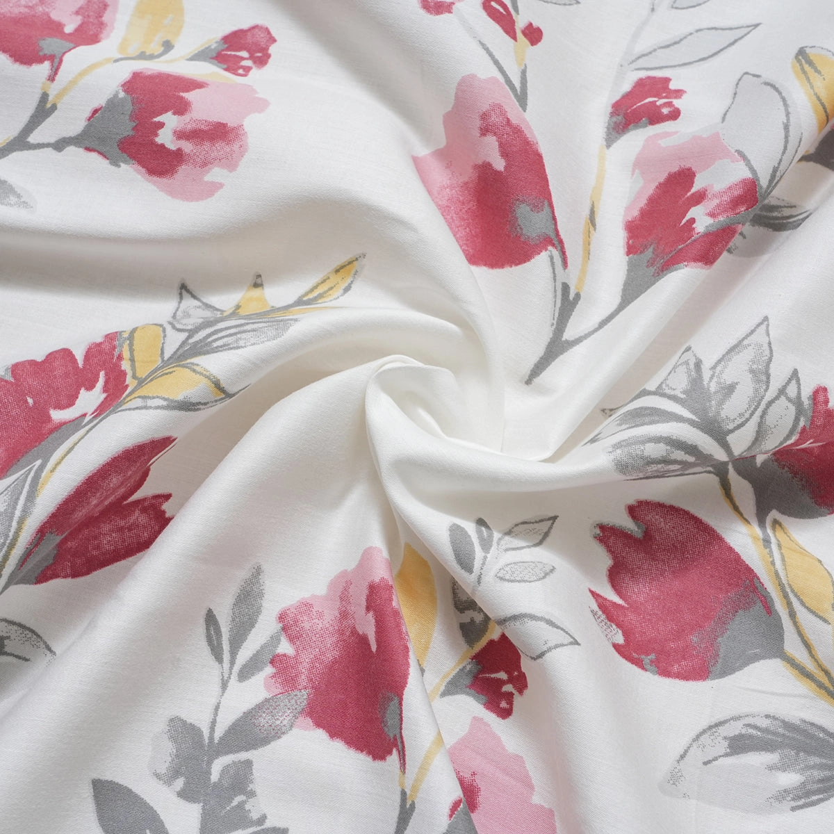 Royal Botanic Floral Leaves Print 200 TC  Multi 100% Cotton Bed Sheet With Pillow Case