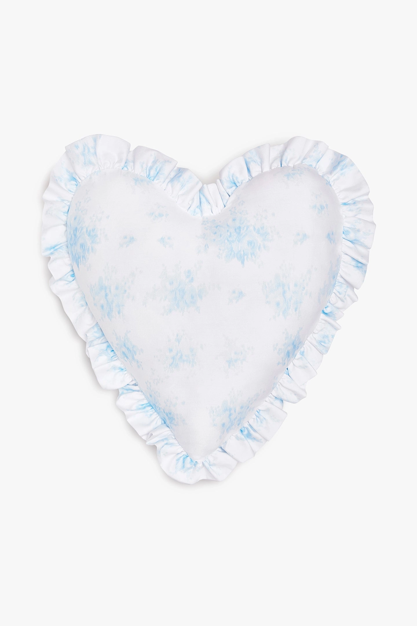 Ruffle Heart Pillow - BLUEBELL