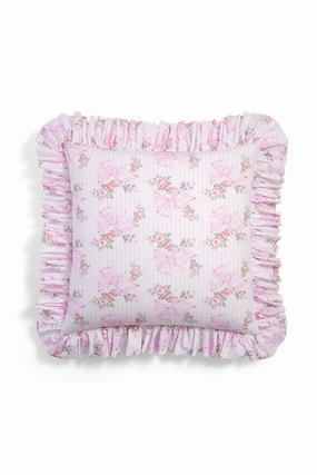 Ruffle Throw Pillow- PINK MINT