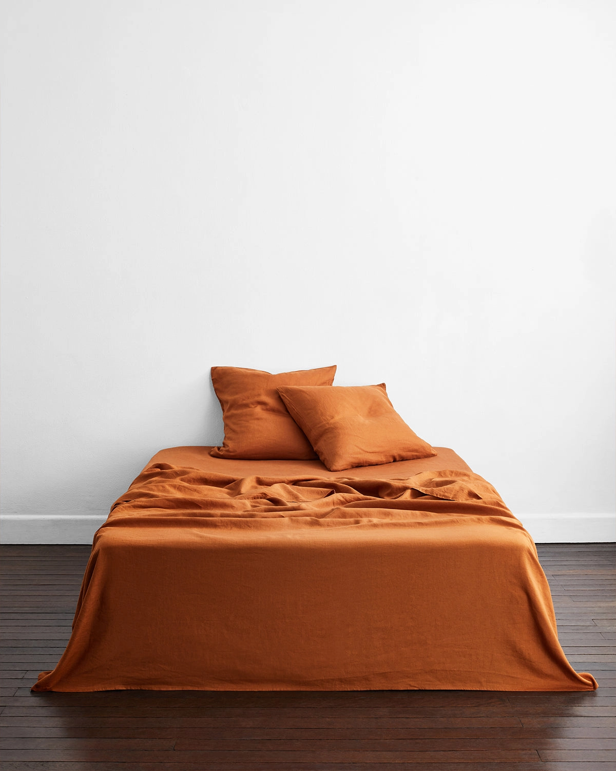 Rust 100% French Flax Linen European Pillowcases (Set of Two)