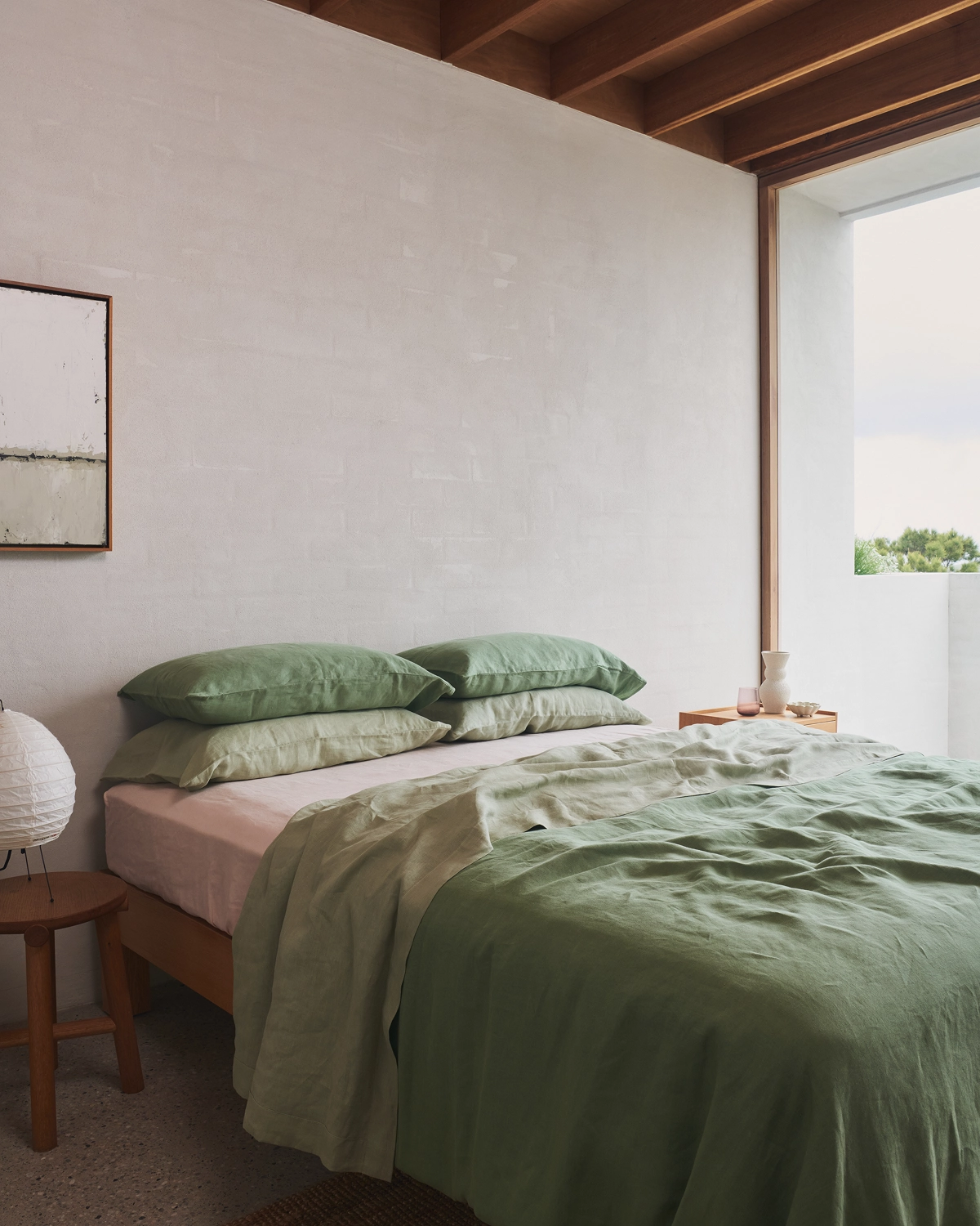 Sage 100% French Flax Linen Pillowcases (Set of Two)