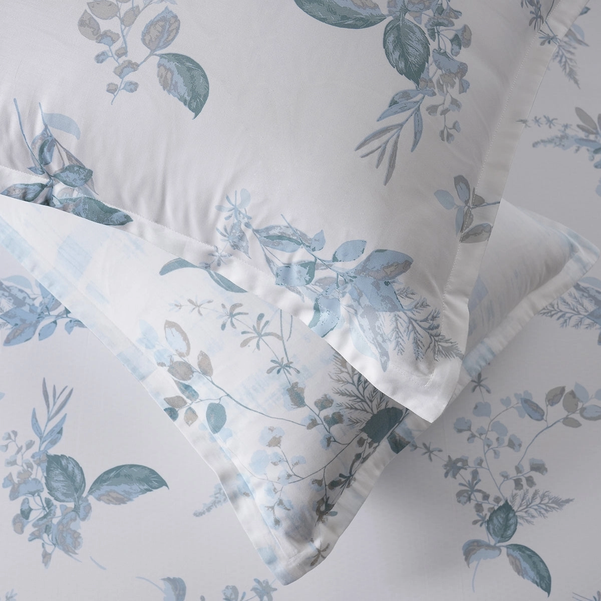 Sensory Bloom Edenia 100% Cotton Blue Bed Sheet with Pillow Case