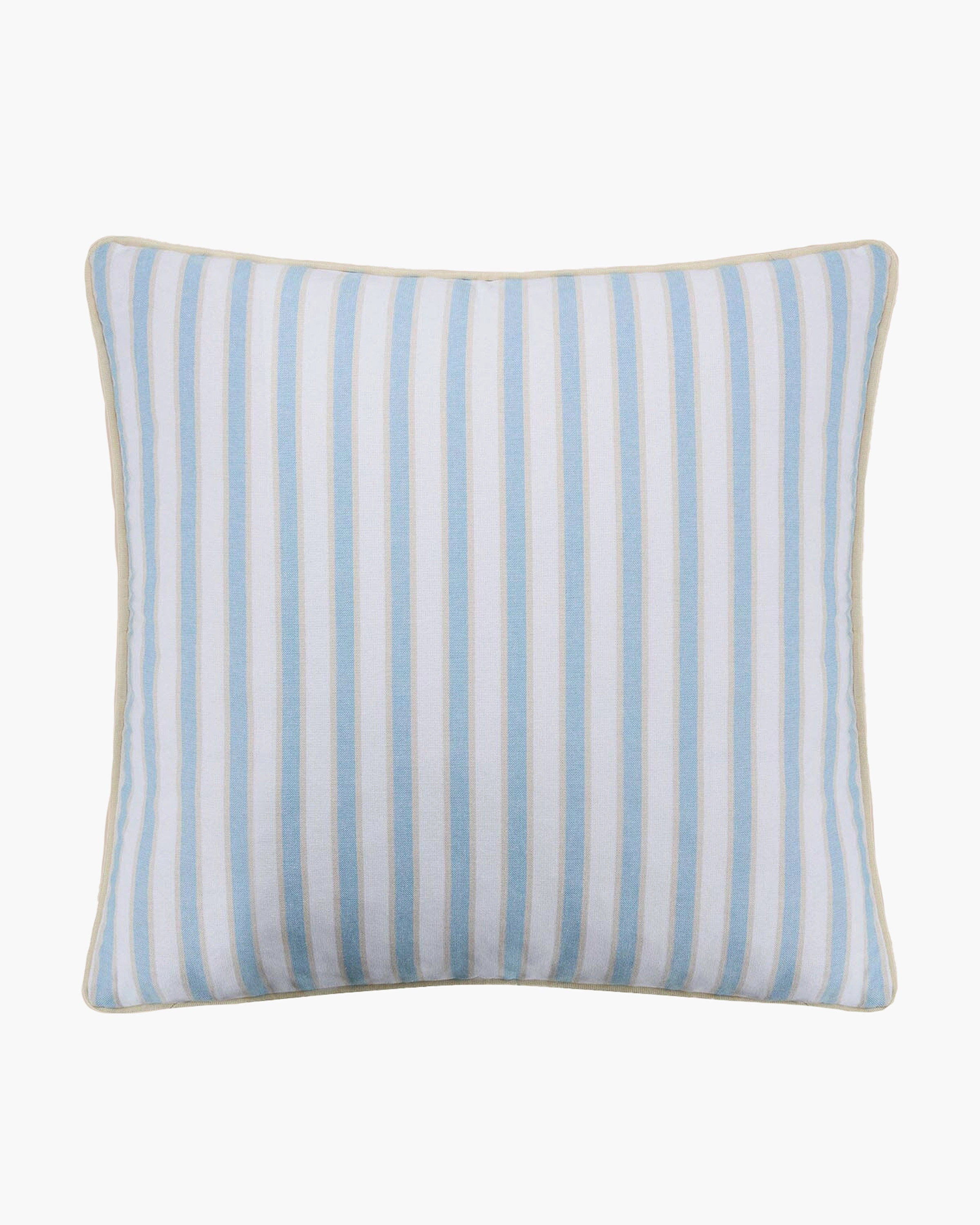 Southern Tide Chambray Stripe Square Blue Decorative Pillow