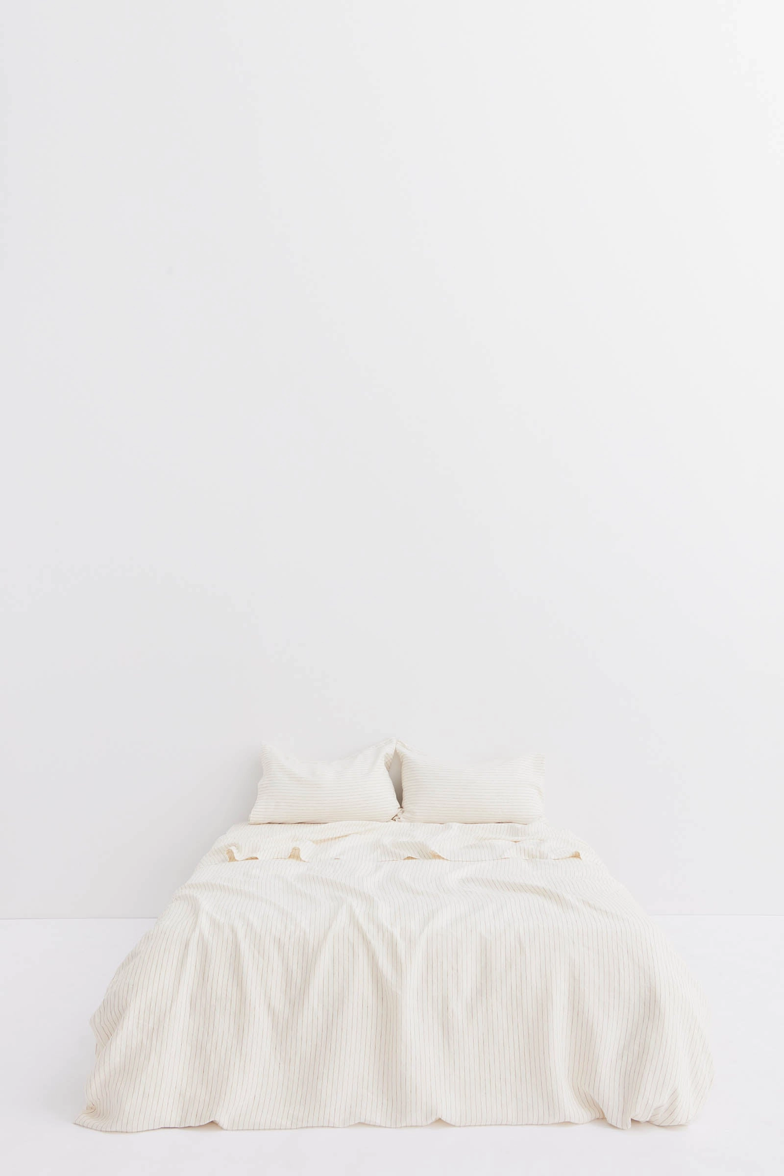 Standard Linen Pillow Cases Tobacco Pinstripe