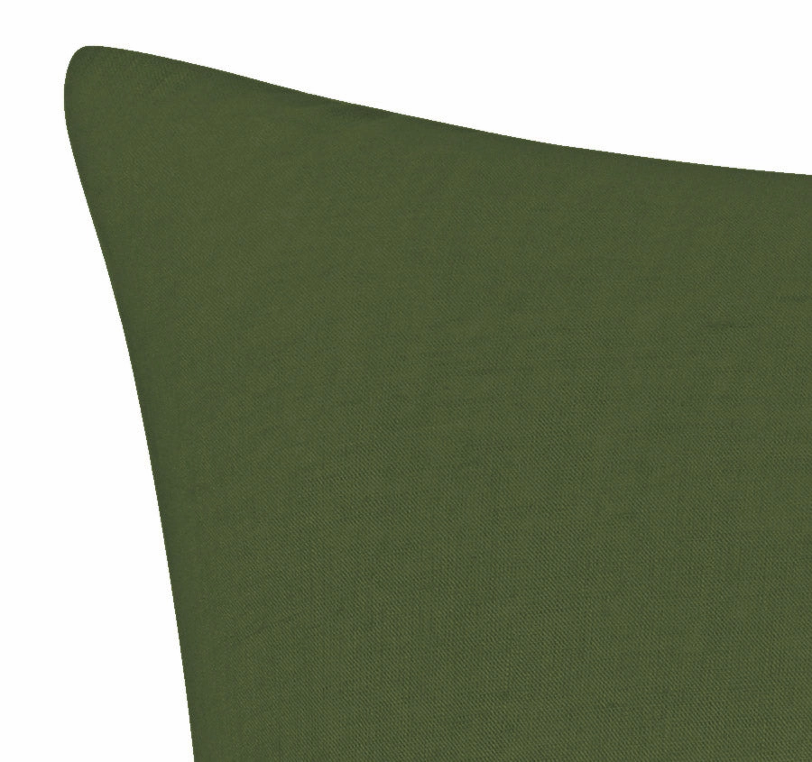 Stonewashed French Linen European Pillowcase Olive