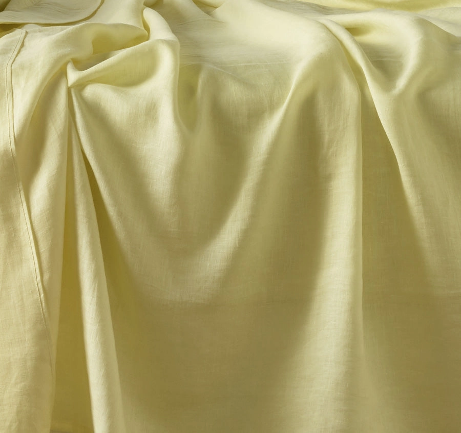 Stonewashed French Linen Mega Sheet Set Range Butter
