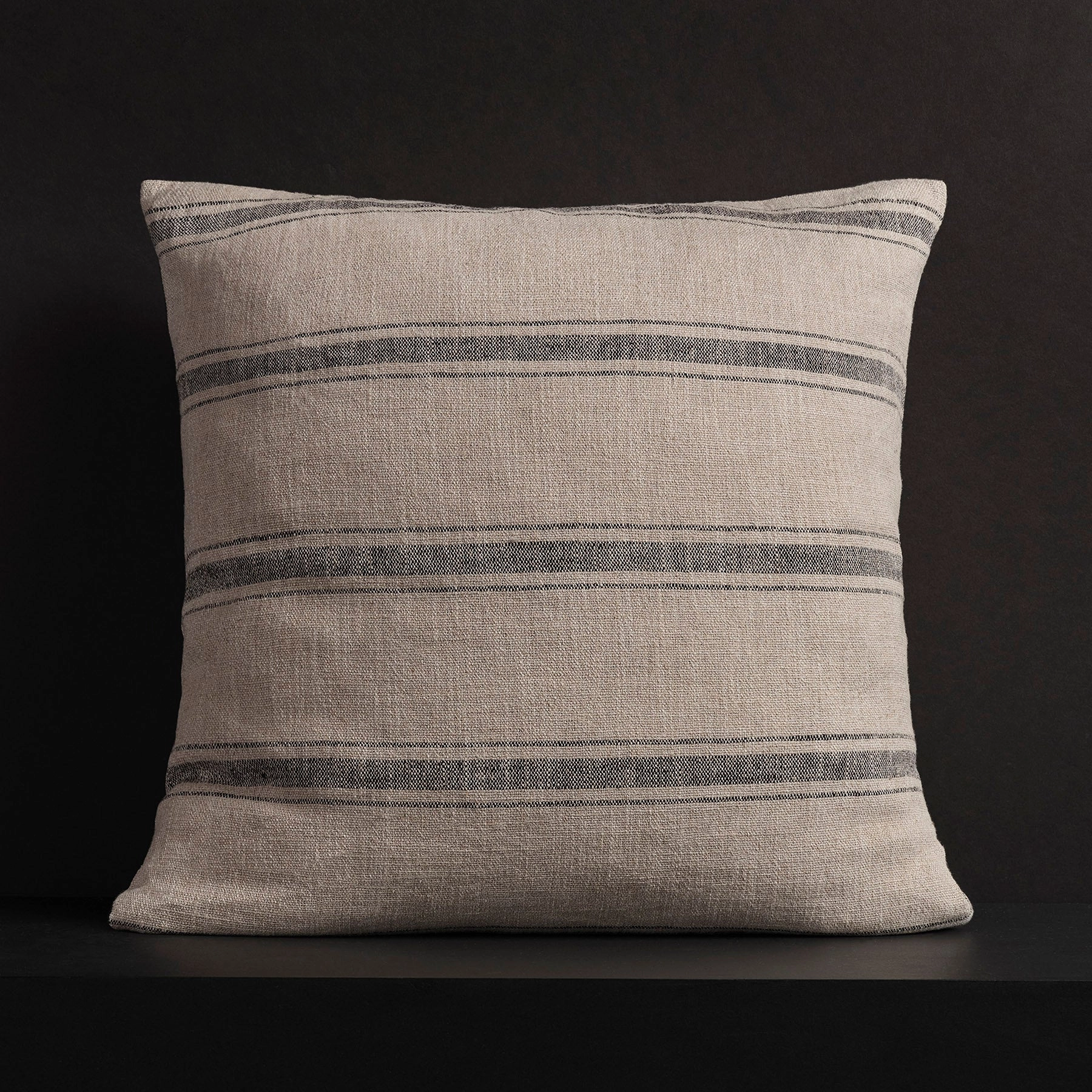 Stripe Textured Gauze Pillow - Natural/Black