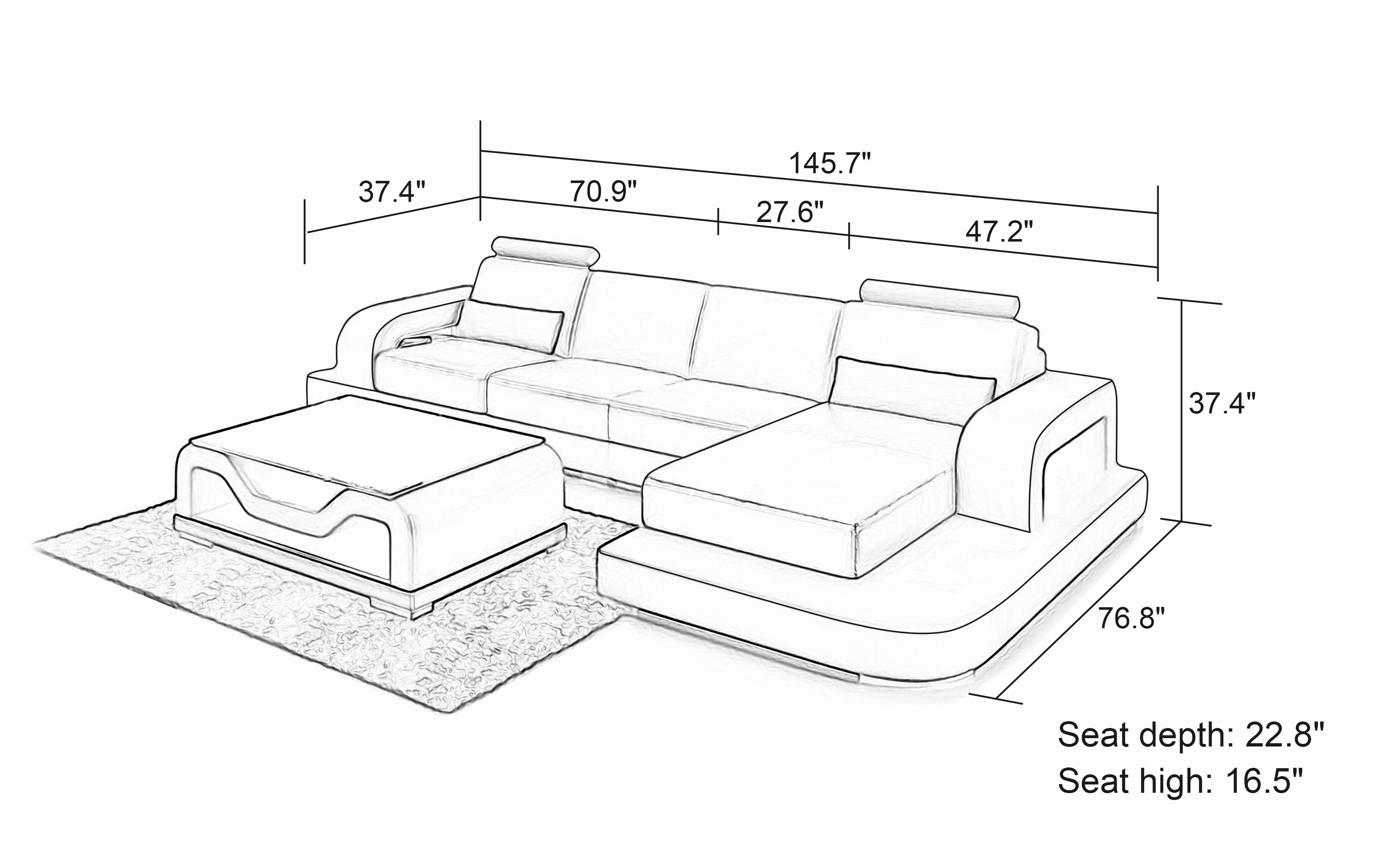 Tara Small Modern Leather Sectional