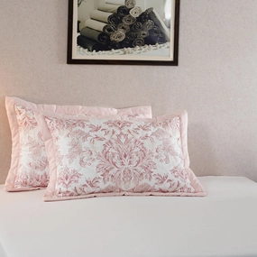 Tranquil Essence Napery Classic Quilted Peach 2 PC Pillow Sham Set