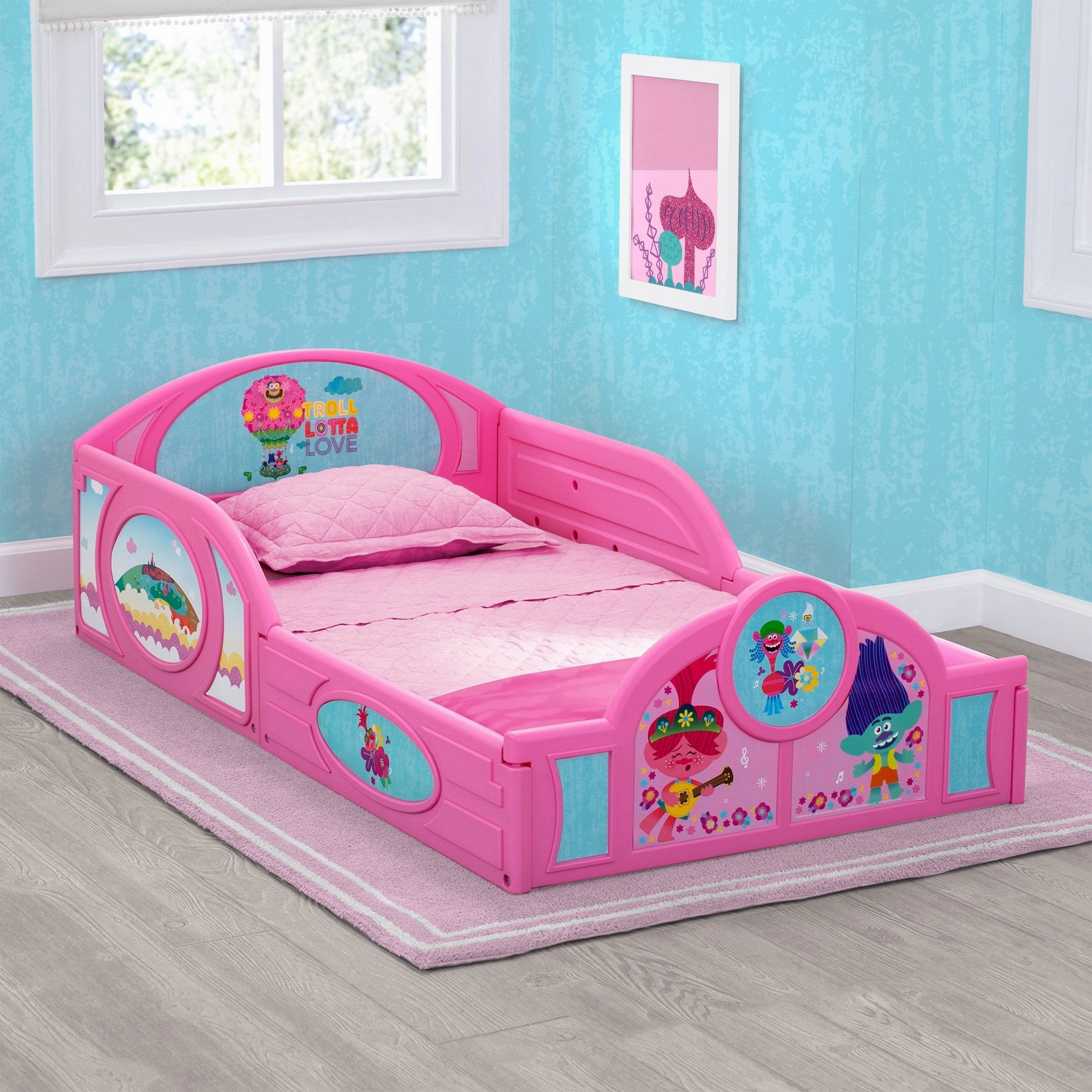 Trolls World Tour Plastic Sleep and Play Toddler Bed