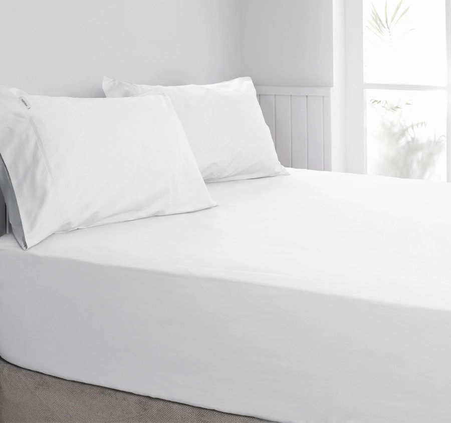 Tuscan Collection Cotton Percale Fitted Sheet Combo Set Range White