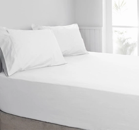 Tuscan Collection Cotton Percale Fitted Sheet Combo Set Range White