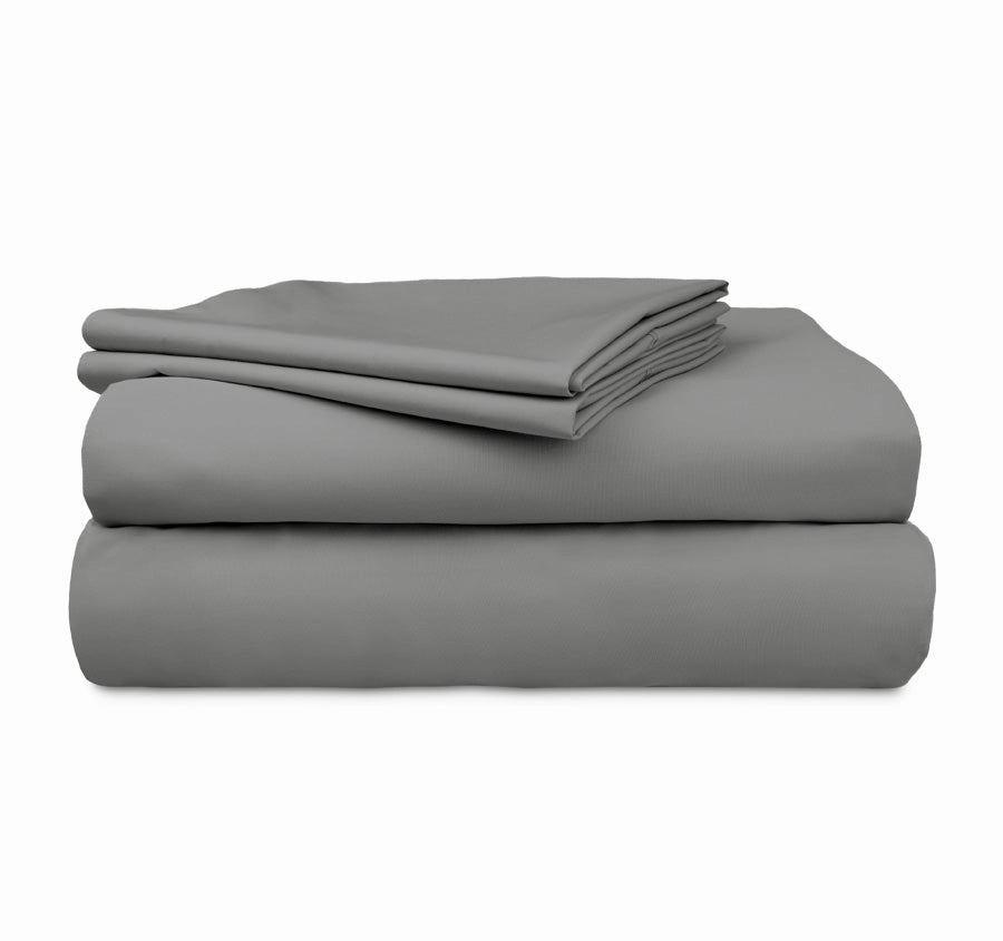 Tuscan Collection Cotton Percale Sheet Set Range Charcoal