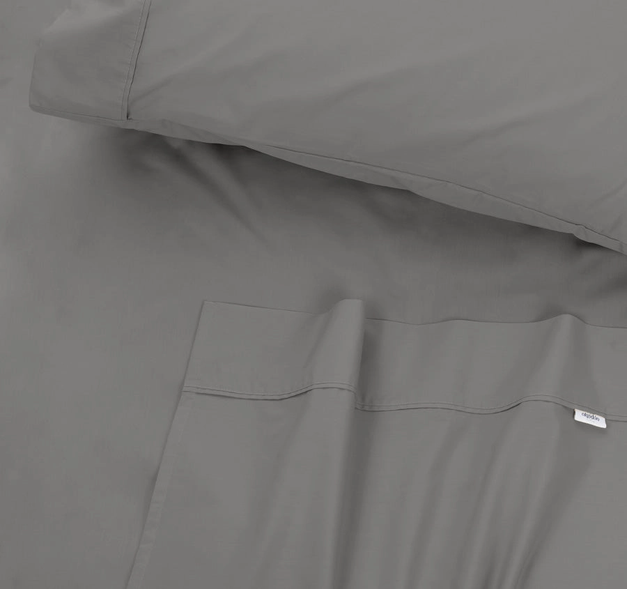 Tuscan Collection Cotton Percale Sheet Set Range Charcoal