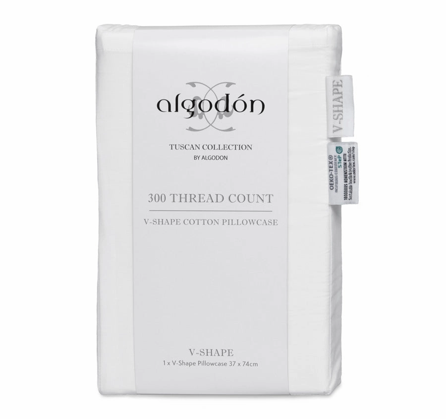 Tuscan Collection Cotton Percale V-Shape Pillowcase White