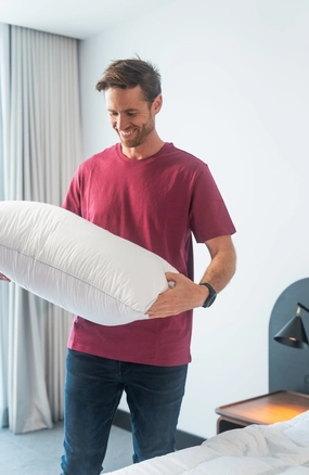USA Standard Size SOFT density LOW profile Pillow 95% White European Duck Down 700 Fill Power German Batiste TE100