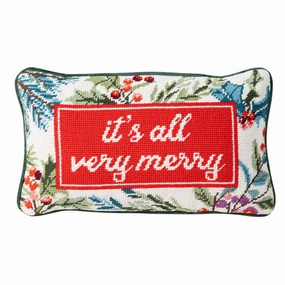 Very Merry Needlepoint Pillow