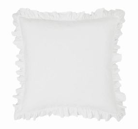 Vintage Ruffle European Pillowcase White