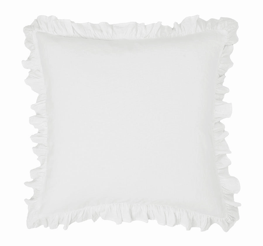 Vintage Ruffle European Pillowcase White