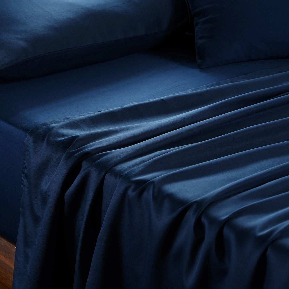 Viola Plain 100% Cotton Sateen Indigo Bed Sheet