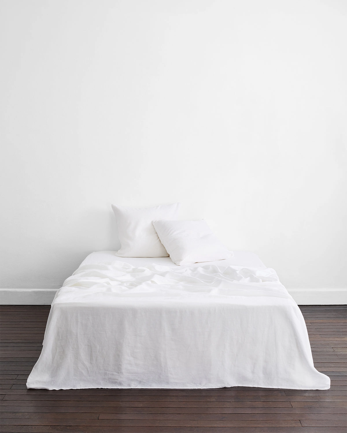 White 100% French Flax Linen European Pillowcases (Set of Two)